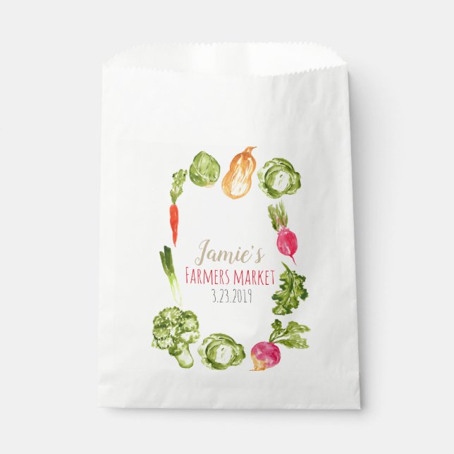 Papel Bolsa de favores de cumpleaños de los granjeros má (Anverso)