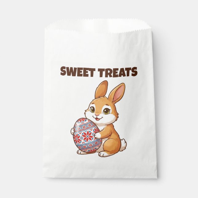 Papel Bolsa de Favores de Dulces del Conejo de Pascua |  (Anverso)
