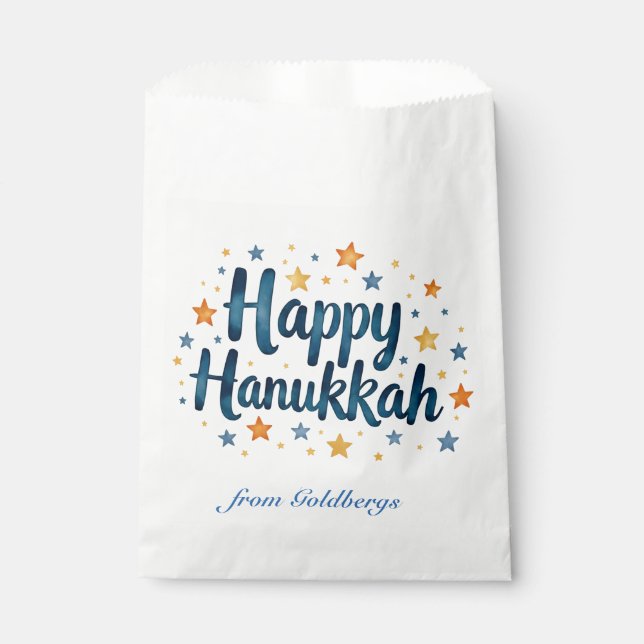 Papel Bolsa de favores de Hanukkah feliz 🕎 (Anverso)