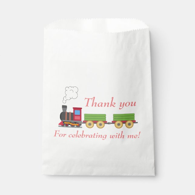 Papel Bolsa de favores de los chicos del tren de juguete (Anverso)