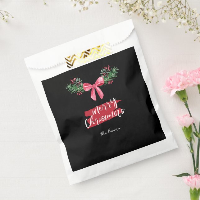 Papel Bolsa de favores de navidad personalizada (Sellado)