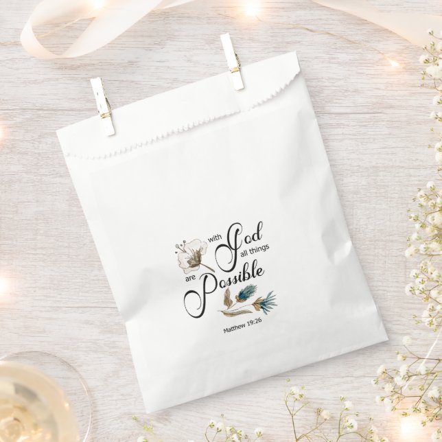 Papel Bolsa de favores de verso bíblico (Cortado)