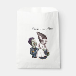 Papel Bolsa de Favores Divertida de Halloween con Novia 