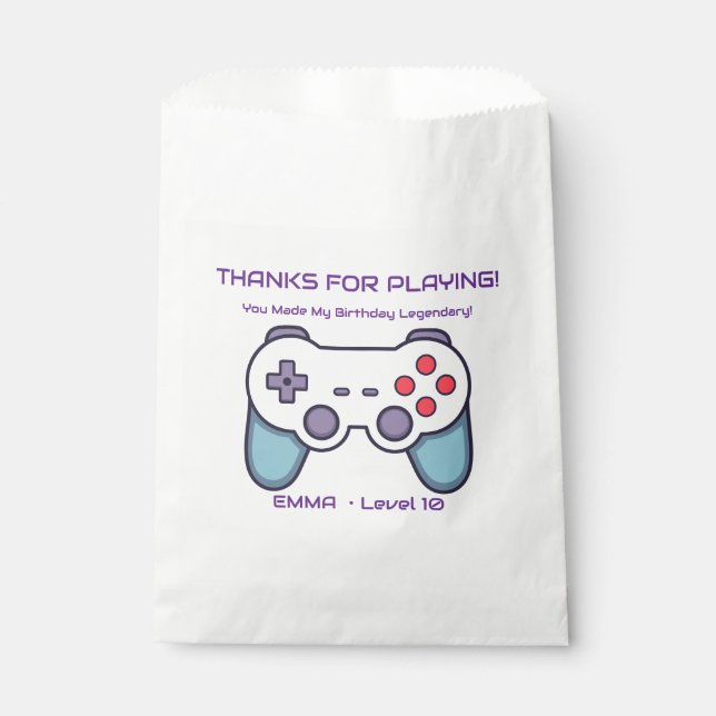 Papel Bolsa de Favores Editable para Cumpleaños de Niña  (Anverso)