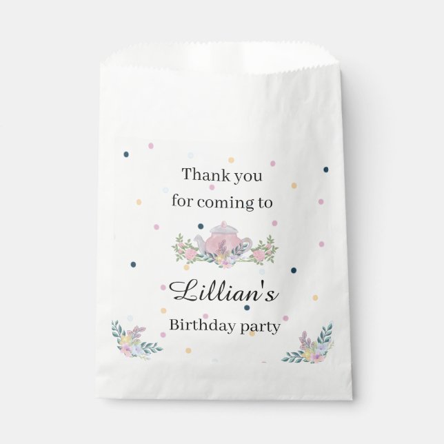 Papel Bolsa de favores florales para el fiesta de té de  (Anverso)
