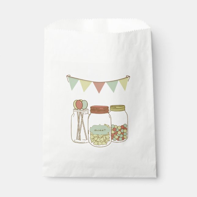 Papel Bolsa de favores para el tarro de albañil dulce y  (Anverso)