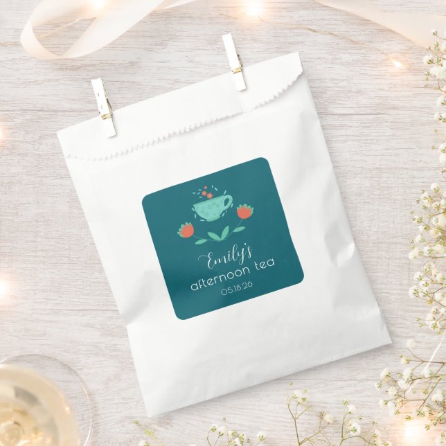 Papel Bolsa de favores para fiesta de té moderno por la  (Cortado)