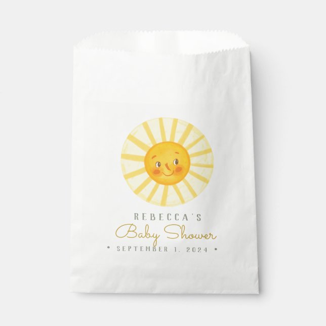 Papel Bolsa de favoritas de Baby Shower de Happy Cute Su (Anverso)
