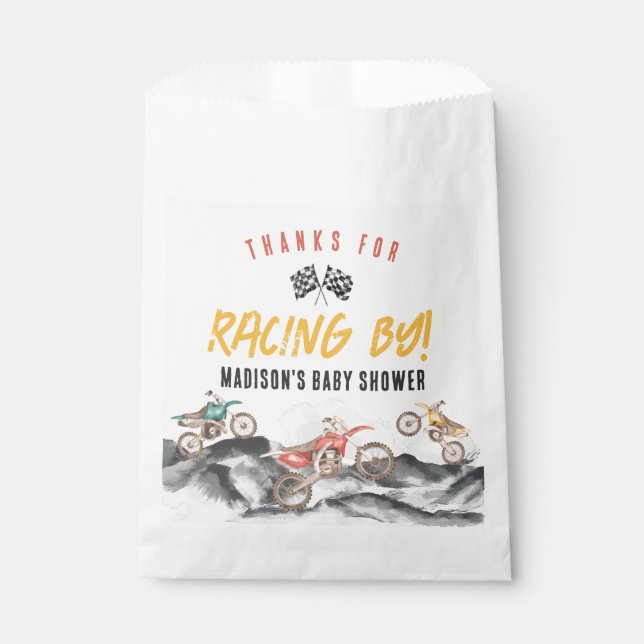 Papel Bolsa de favoritas de Baby Shower para motocicleta (Anverso)