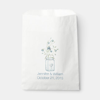 Papel Bolsa de favoritas de boda personalizada Mason Jar