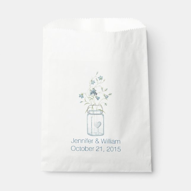 Papel Bolsa de favoritas de boda personalizada Mason Jar (Anverso)