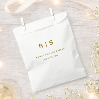 Papel Bolsa de favoritas de bodas marrón elegante