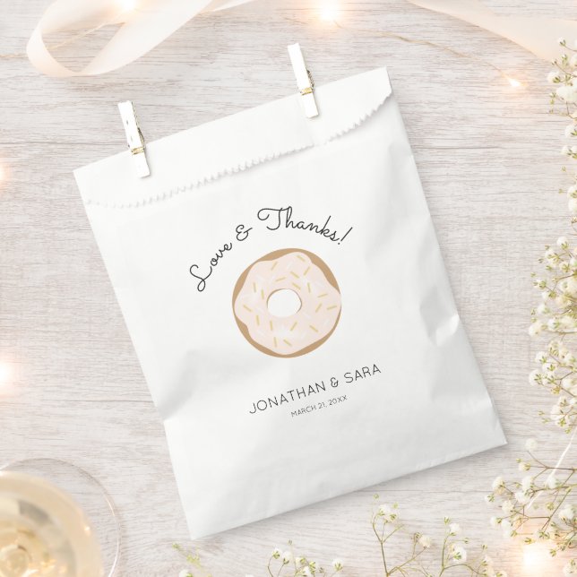 Papel Bolsa de favoritas de bodas personalizada, donut d (Cortado)