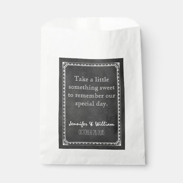 Papel Bolsa de favoritas de bodas personalizadas de tabl (Anverso)