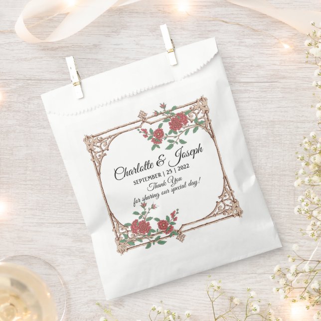 Papel Bolsa de favoritas de bodas románticas medievales (Cortado)