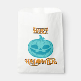 Papel Bolsa de favoritas de calabaza verde azulada Feliz
