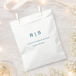 Papel Bolsa de favoritas de la boda de un monograma azul
