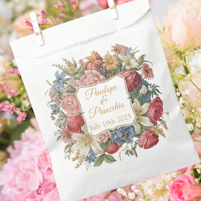 Papel Bolsa de favoritas de la boda floral elegante (Subido por el creador)