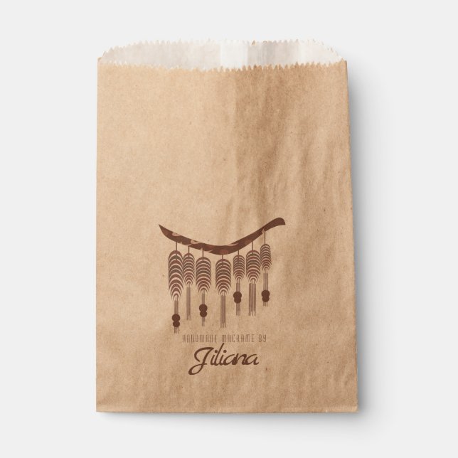 Papel Bolsa de Favorito Bohemio de Negocio de Macramé (Anverso)