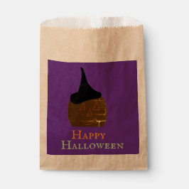 Papel Bolsa de Favorito de Calabaza con Sombrero