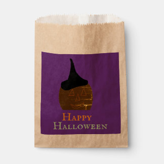 Papel Bolsa de Favorito de Calabaza con Sombrero