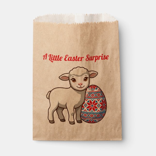 Papel Bolsa de Favorito de Cordero de Pascua Personaliza (Anverso)