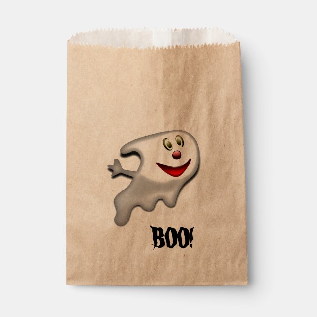 Papel Bolsa de Favorito de Fantasma de Halloween (Anverso)