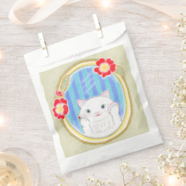 Papel Bolsa de Favorito de Gatito Blanco Lindo