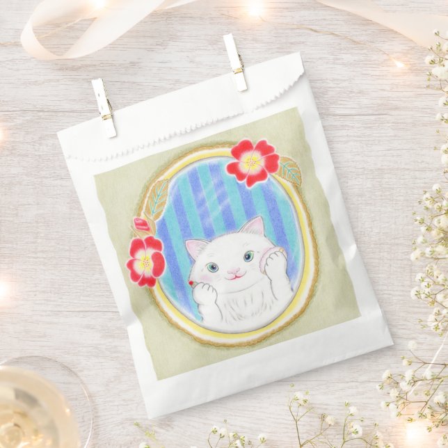 Papel Bolsa de Favorito de Gatito Blanco Lindo (Cortado)