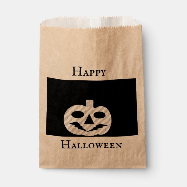 Papel Bolsa de Favorito de Jack-o'-lantern de Halloween  (Anverso)