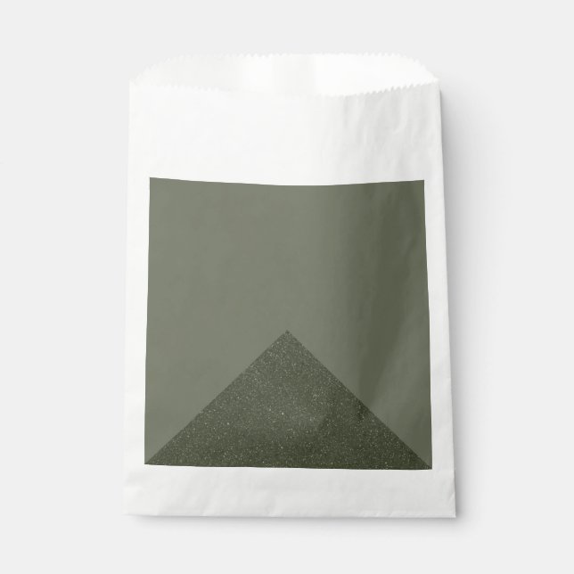Papel Bolsa de Favorito de Triángulo Moderna Verde Musgo (Anverso)