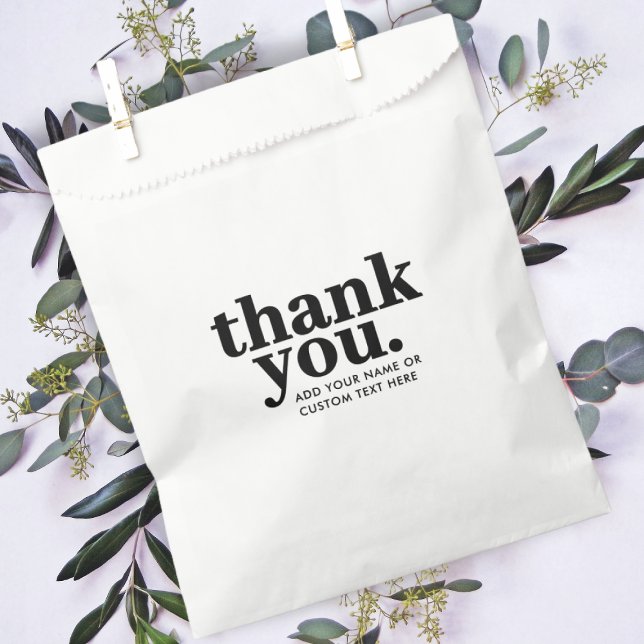 Papel Bolsa de Favorito 'Gracias' | Retro Negro y Blanco (Subido por el creador)