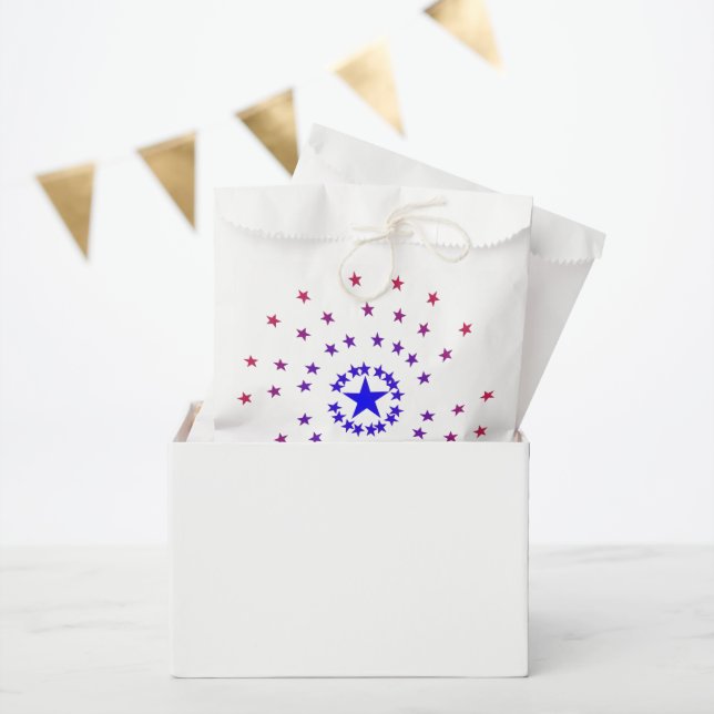 Papel Bolsa de favoritos - Círculos de estrella (Fiesta)