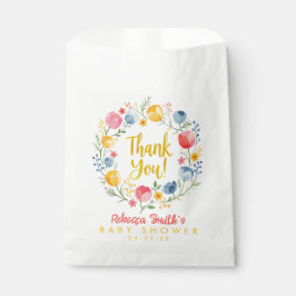 Papel Bolsa de favoritos de Baby Shower con flores de pr