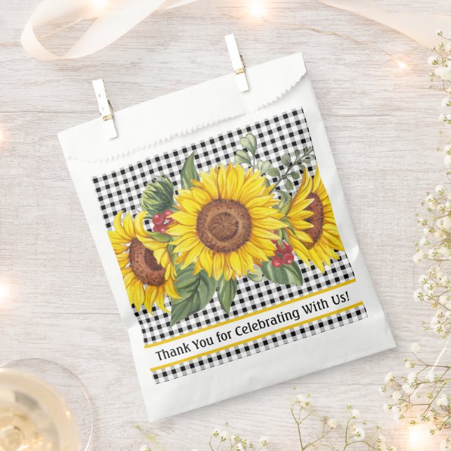 Papel Bolsa de Favoritos de Cuadros y Girasoles Damas Ev (Cortado)