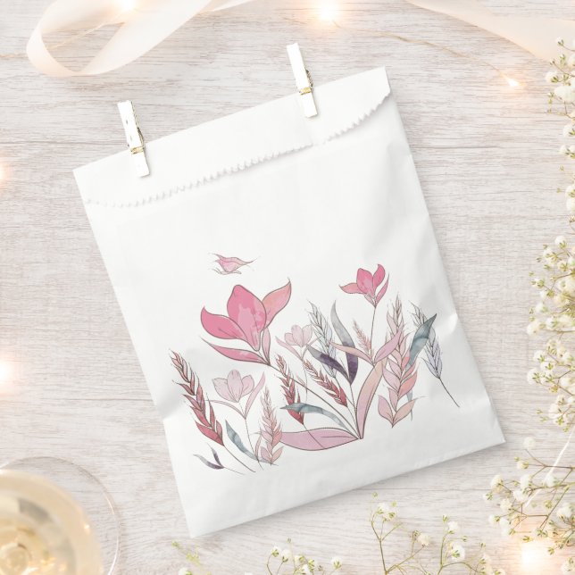 Papel Bolsa de Favoritos de Flores de Acuarela – Regalo  (Cortado)