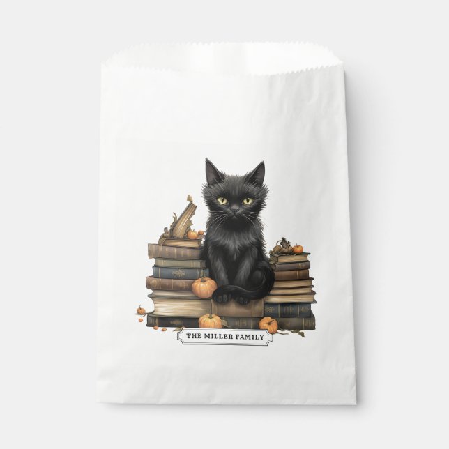 Papel Bolsa de favoritos de gato negro (Anverso)