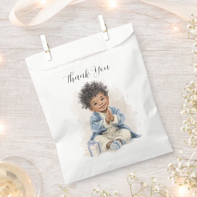 Papel Bolsa de Favoritos para Bebé Afroamericano (Cortado)