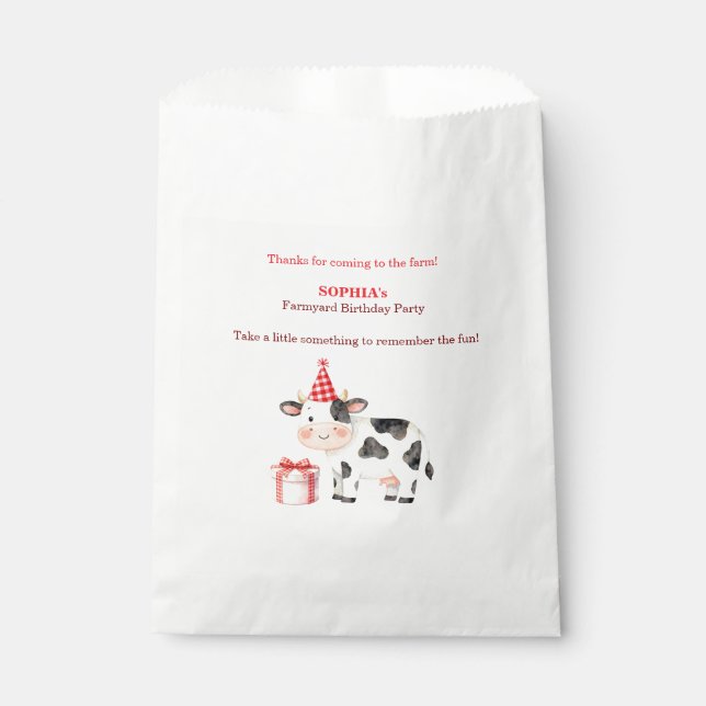 Papel Bolsa de Favoritos para Cumpleaños de Vaca | Edita (Anverso)