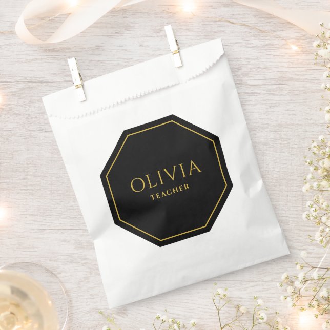 Papel Bolsa de fiesta personalizada con nombre y rol (Cortado)