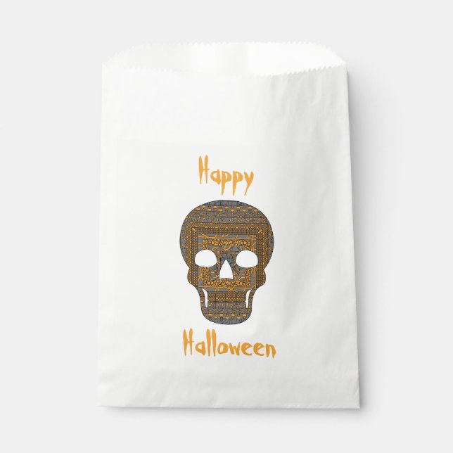 Papel Bolsa de Halloween Skull Favor (Anverso)