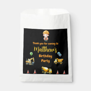 Papel Bolsa de la Favor del Cumpleaños del Camión de Con