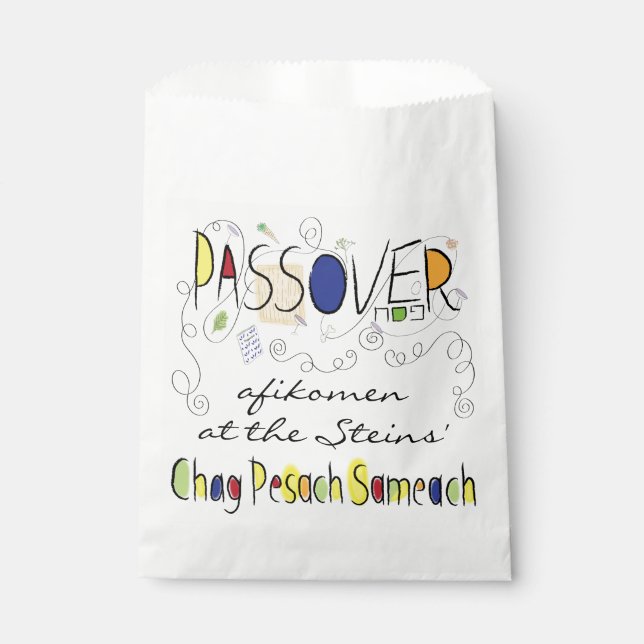 Papel Bolsa de la favorita de Goodie de la Pascua "Chag  (Anverso)