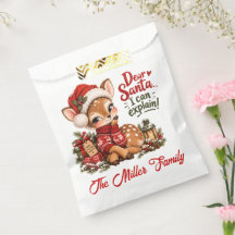 Bolsa de Navidad personalizada de reno Dear Santa