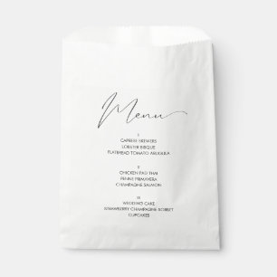 Papel Bolsa de pan de menú Boda de guión moderno