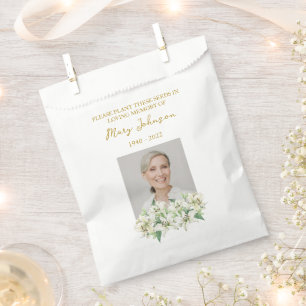 Papel Bolsa de recuerdo funeral con paquete de semillas 