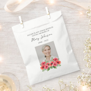 Papel Bolsa de recuerdo funeral con paquete de semillas 