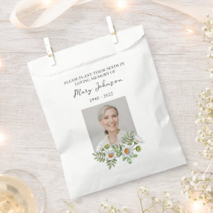Papel Bolsa de recuerdo funeral con paquete de semillas 