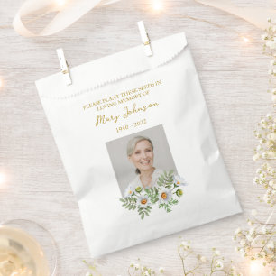Papel Bolsa de recuerdo funeral con paquete de semillas