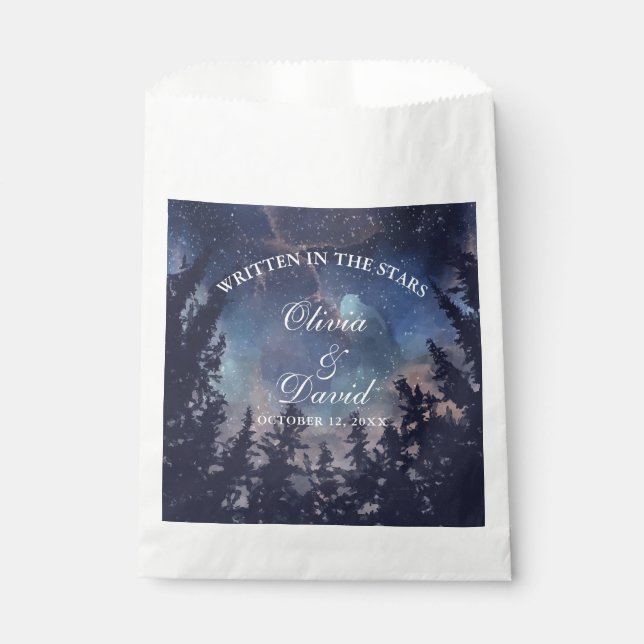 Papel Bolsa de Recuerdos de Boda Celestial del Bosque de (Anverso)